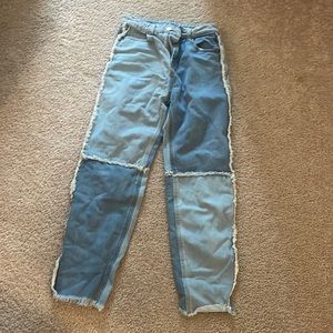 jeans, worn, patches